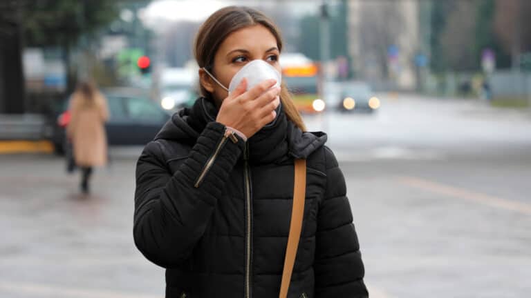 woman with surgical mask