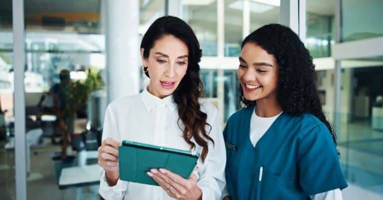 Someone using AI after reading Harmony Healthcare's article about the use of AI in the Non-Clinical Healthcare Workforce