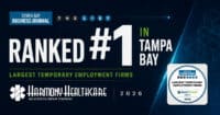 Harmony Healthcare named #1 Largest Temporary Employment Firm by the Tampa Bay Business Journal