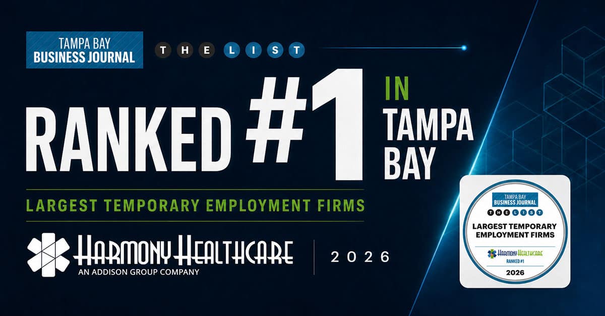 Harmony Healthcare named #1 Largest Temporary Employment Firm by the Tampa Bay Business Journal